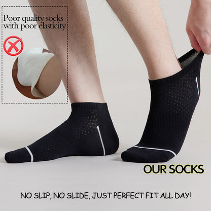 6 Pairs Mens Anti Odor Breathable Ankle Socks Cotton