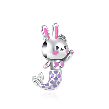 925 Sterling Silver Charm Bracelet With Animal Pendants