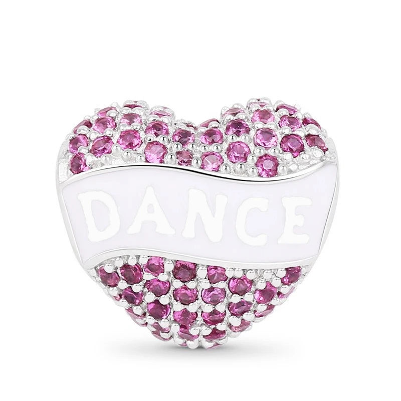 Sparkling Intertwined Love Hearts Charm Beads for 925 Sterling Silver Bracelet