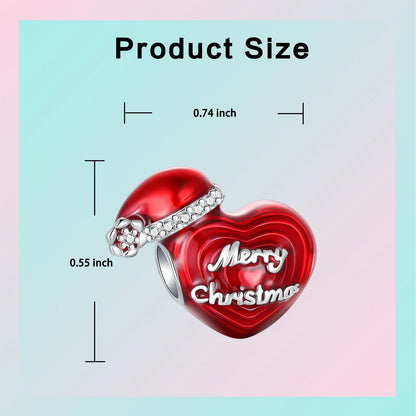 Festive Charm 925 Sterling Silver Christmas Bell Trojan Candy Zircon Bead for Bracelet and Necklace DIY Fine Jewelry Gift