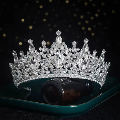 Elegant Crystal Bridal Tiara Crown with Rhinestone Geometric Design for Weddings and Pageants