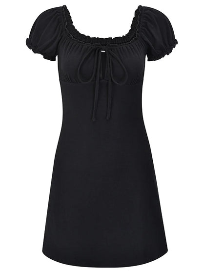 Summer Lace Up Backless Hollow Bodycon A Line Dress Women
