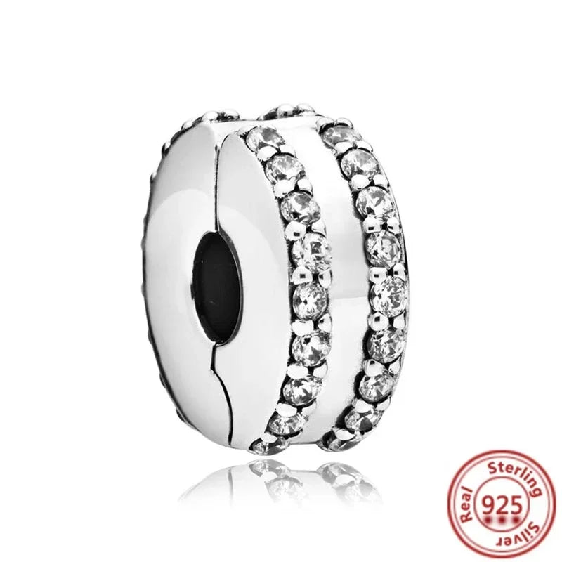 Original 925 Sterling Silver Zircon Beads Charms Set Crowns Robots Koalas Rose Castles Star Map for DIY Bracelet Necklace Women Gift