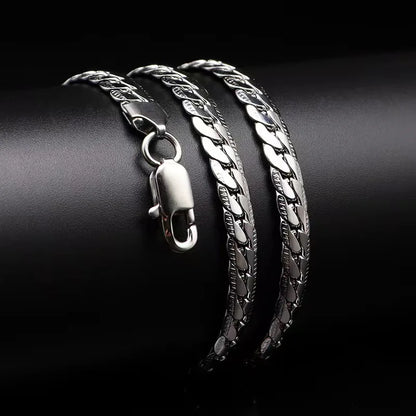 Luxury Silver Necklace Chain 5mm for Men and Women Fashion Jewelry 60cm 24in