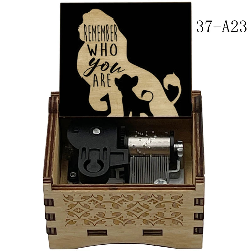 Lion King Wooden Music Box with Can You Feel the Love Tonight Melody for Kids Birthday Party Gift