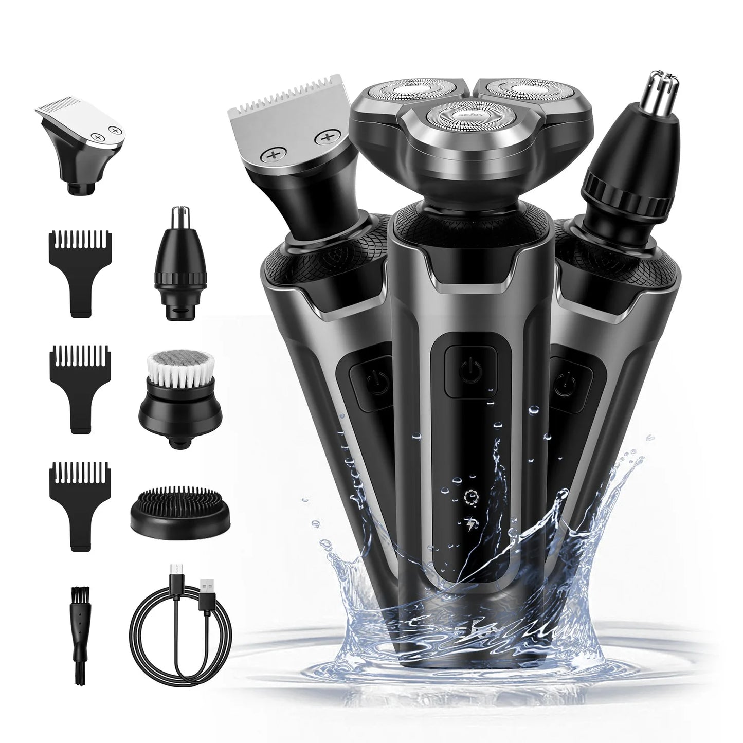 Sejoy 3 In 1 Multifunction Electric Shaver for Men Waterproof Beard and Nose Hair Trimmer with Fast Charging