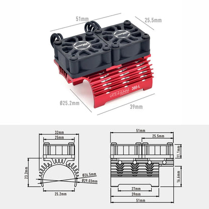 Surpass Hobby RC Motor Fan Cooling Fan Heatsink Metal 28-36mm