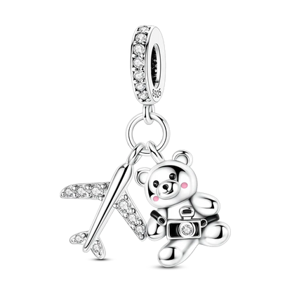 925 Sterling Silver Pumpkin Charm With Zircon Inlay