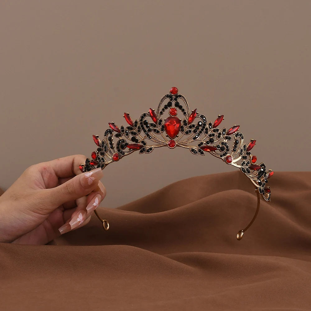 Exquisite Baroque Crystal Bridal Tiara and Crown for Women with Rhinestone Prom Diadem