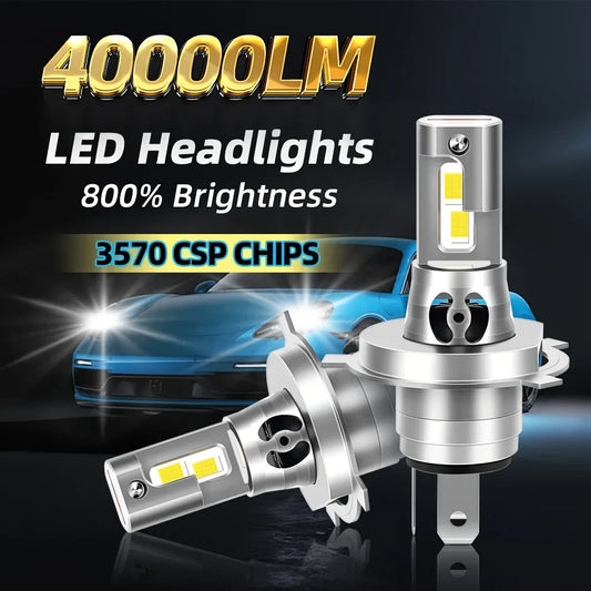 Ultra-Bright LED Headlight Bulbs 9005/HB3 9006/HB4 H11 Canbus Error-Free 800% More Lumens 2-Pack Set
