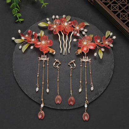 Vintage Chinese Hanfu Hair Accessories Set for Bridal Elegance