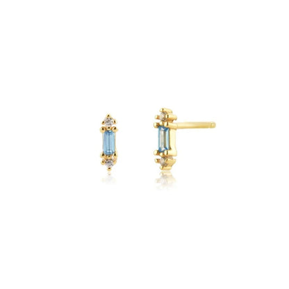 Elegant Water Lake Blue Zircon Hoop Earrings for Women Minimalist Circle Dangle Jewelry Accessories