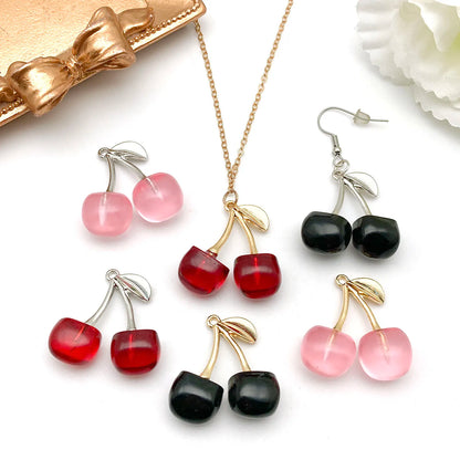 3D Resin Cherry Charm Set for Jewelry Making - Cute and Romantic Craft Accessories
