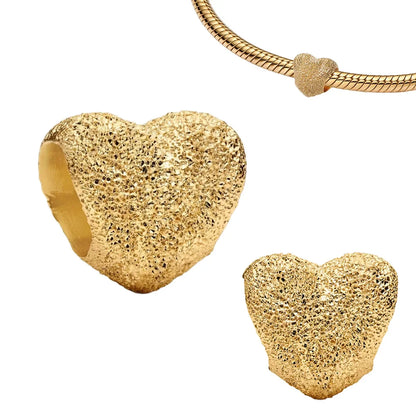 925 Sterling Silver Gold Star Moon Heart Charms Beads for DIY Jewelry Gifts