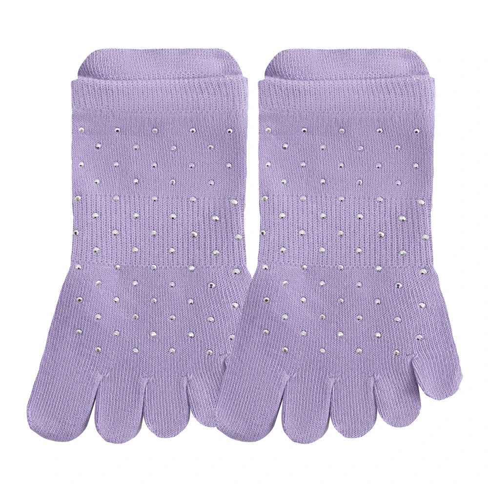 Celebrity Loved Womens Rhinestone Grip Yoga Toe Socks