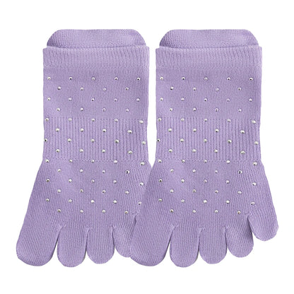 Celebrity Loved Womens Rhinestone Grip Yoga Toe Socks