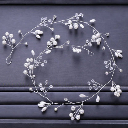 Elegant Pearl Bridal Tiara Headband for Weddings and Photography
