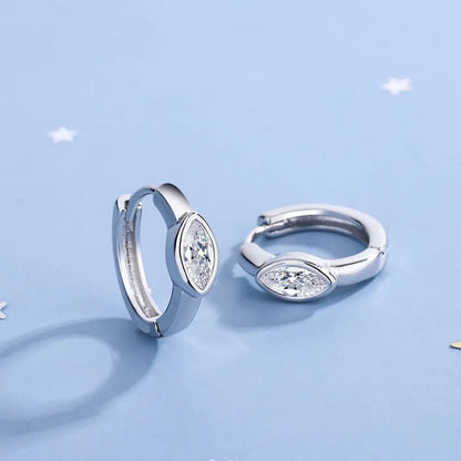 Elegant 925 Sterling Silver Zircon Stud Earrings for Women's Wedding and Engagement