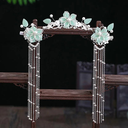Vintage Chinese Hanfu Hair Accessories Set for Bridal Elegance