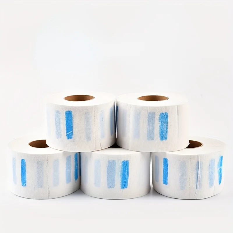 Adjustable White Neck Strips for Hair Cutting - Disposable Barber Salon Hairdressing Accessory, 5-Pack