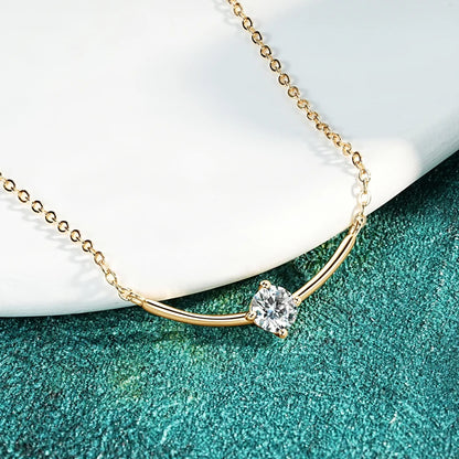 Lnngy Minimalist 925 Sterling Silver Moissanite Choker Necklace for Women