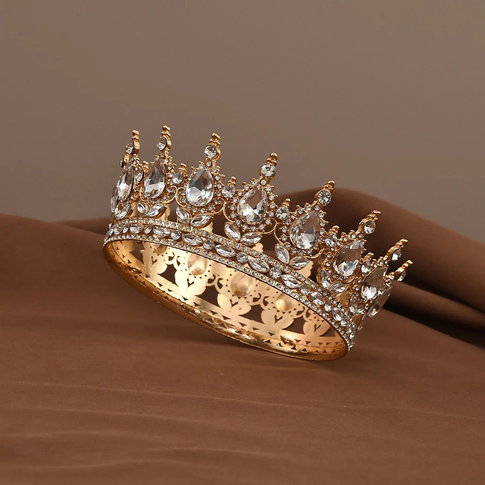 European Princess Tiara - Baroque Crystal Crown for Weddings & Pageants