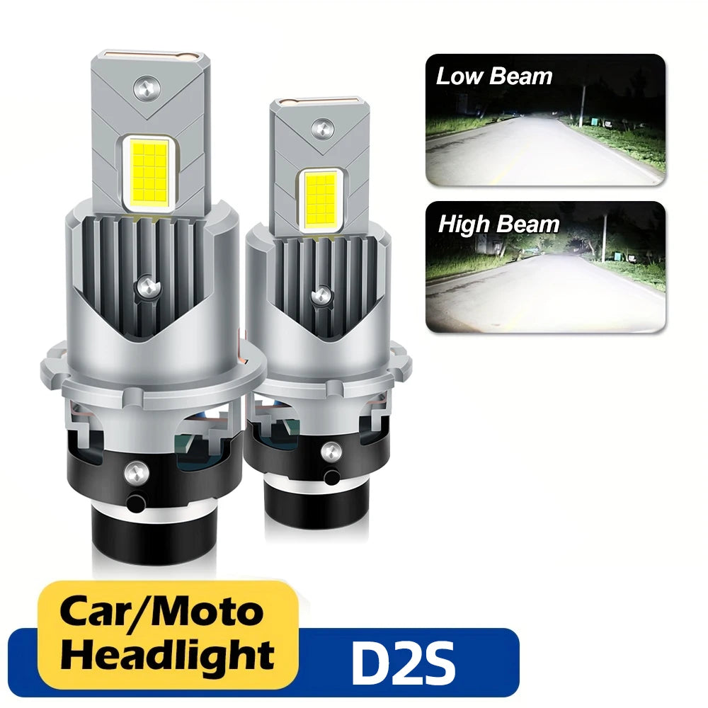 Universal 12V Xenon LED Headlight Bulb Replacement Kit 6000K Brightness with 360 Degree Beam Angle