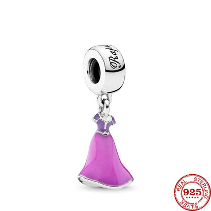 Mermaid Princess 925 Silver Dangle Charm Top Rated DIY Jewelry for Bracelets and Necklaces F118
