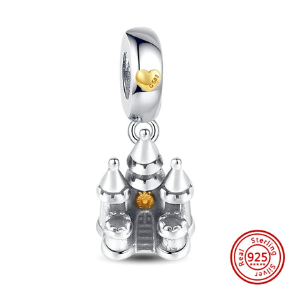 925 Silver Hot Air Balloon Castle Tower Mushroom Charms