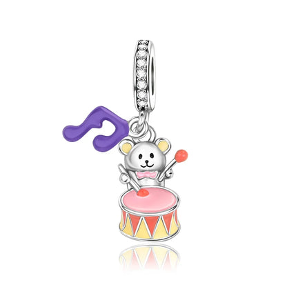 925 Sterling Silver Music Charms Beads Musical Note Piano Guitar Headset Earrings Pendants for DIY Bracelet Fine Jewelry Gift