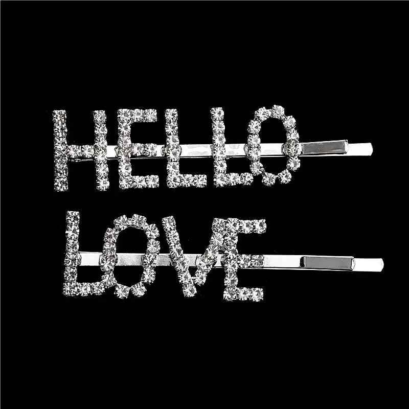 Silver Bride To Be Rhinestone Hair Clips Set - Elegant Barrettes and Hairpins for Stunning Bridal Styles
