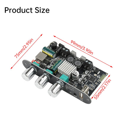 ZK-1001U 100W Bluetooth 5.3 Amplifier Board Module with AUX USB Flash Drive Support and DC 9-24V Compatibility