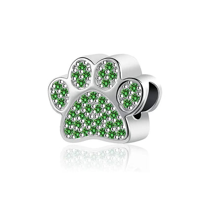 925 Sterling Silver Green Clover Pendant for European Bracelet Charms Women Jewelry B3208