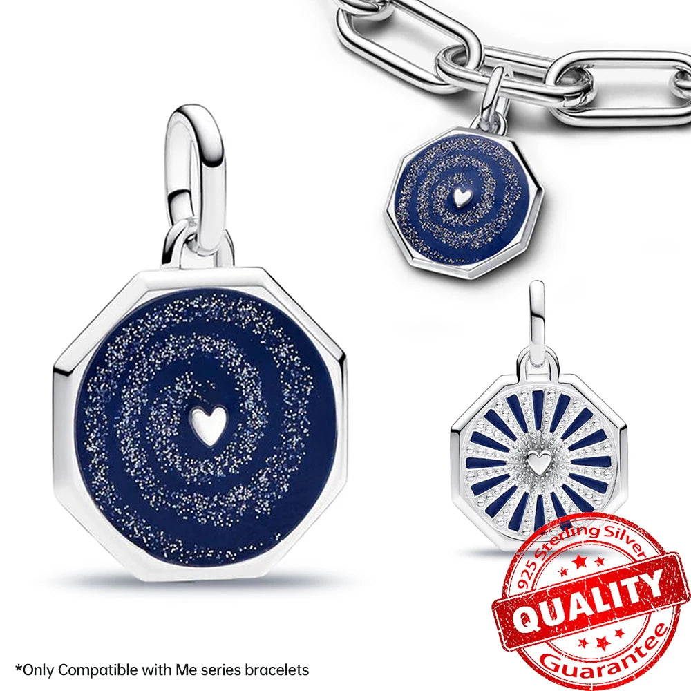 Elegant 925 Sterling Silver Pearl Heart Key Pendant for Bracelets and Necklaces FCC340