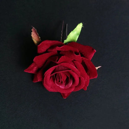 Elegant Rose Flower U-Shaped Hairpins for Wedding Brides and Women
