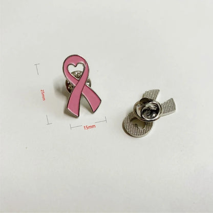 Elegant Pink Ribbon Breast Cancer Awareness Pins Set for Women and Girls - Decorative Brooch Badge Collection