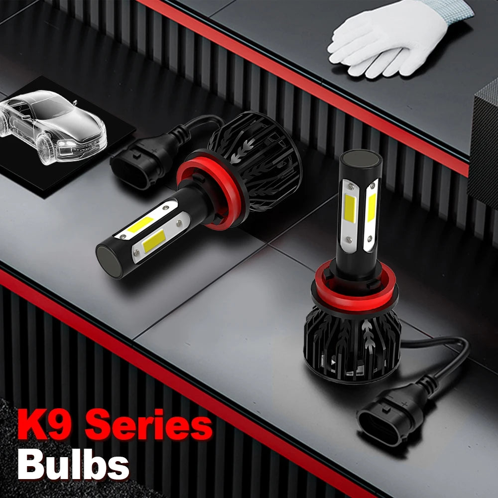 2pcs H13 LED Car Headlight Bulbs 25000LM 200W High Low Beams 360 Degree COB Lighting 6000K 8000K Compatible Universal Auto Lamp