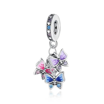 Sparkling Purple Jellyfish Sterling Silver 925 Charm Bead Birthday Pendant for DIY Bracelet Jewelry