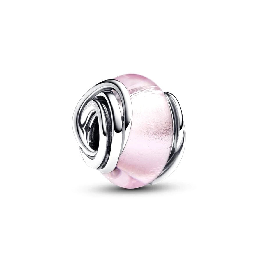 Pink Hot Air Balloon Daisy Murano Glass Charm for European Silver Bracelet SS2207
