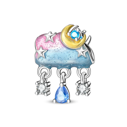 925 Sterling Silver Colorful Rainbow Stars Moon Sun Charm for Women DIY Fine Jewelry Pendant Bracelet Necklace
