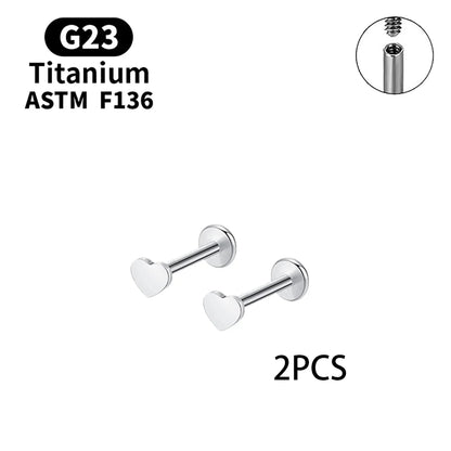 Elegant G23 Titanium Stud Earrings for Women - Classic Moon Design