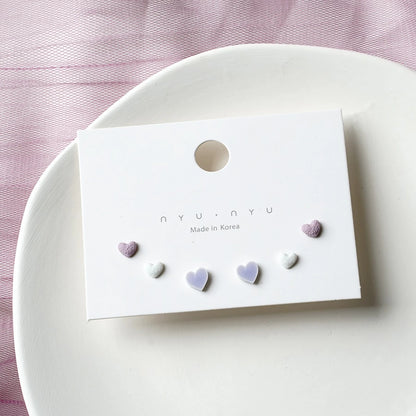 Mixed Color Ceramic Stud Earrings Set for Women Featuring Flower Star Airplane and Planet Designs