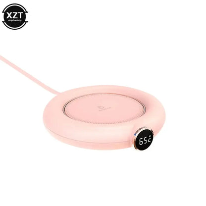 USB Coffee Cup Warm Heating Pad DC 5V Coaster With Timer WHITE M