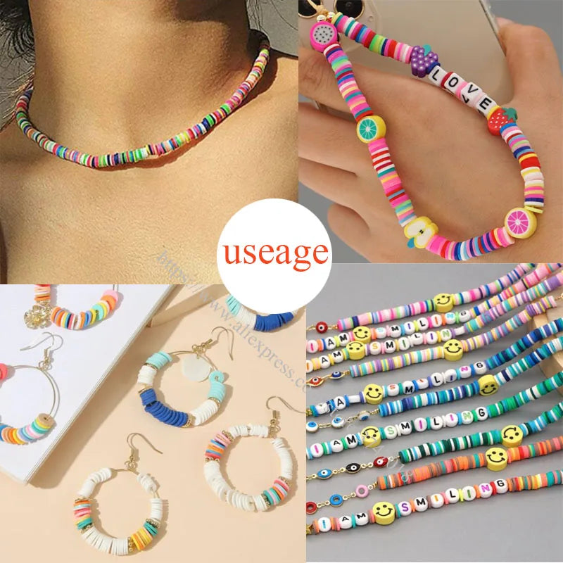 Vibrant 320-Piece Polymer Clay Beads Set for DIY Jewelry Crafting