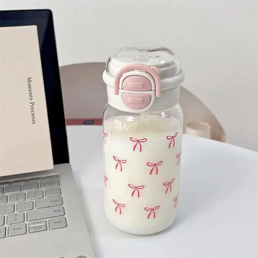 Kawaii Pop Up Straw Water Bottle Leak Proof BPA Free