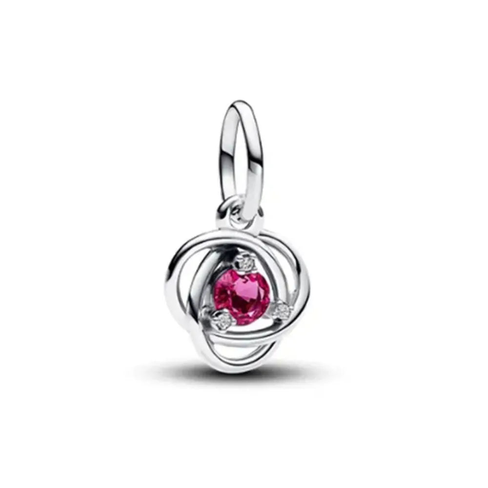 European 925 Sterling Silver Birthstone Pendant Charm Bead for Bracelet and Necklace Jewelry for Women