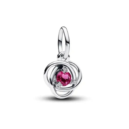 European 925 Sterling Silver Birthstone Pendant Charm Bead for Bracelet and Necklace Jewelry for Women