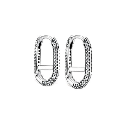 European 925 Silver Moon Snowflake Heart Shaped Stud Earrings for Women Exquisite Holiday Jewelry Gifts