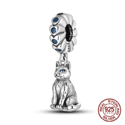 Inlaid Zircon Heart Charm Beads 925 Sterling Silver Dangle for Bracelets SMC2610