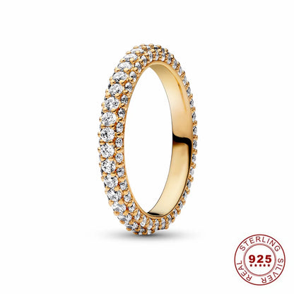 Hot Sale Original 925 Sterling Silver Tiara Heart Wedding Ring with Sun and Moon Design for Women PAR296